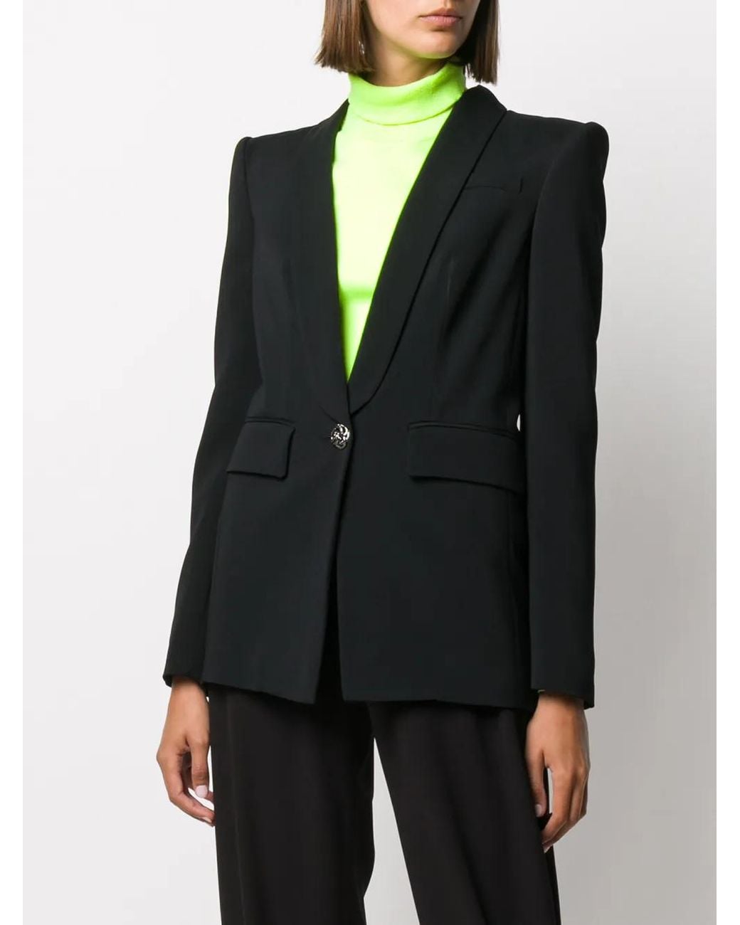 Philipp Plein Black One-Button Blazer