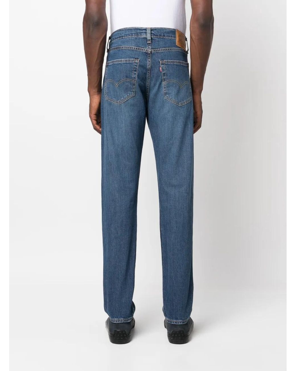 Levi's Blue Logo-Patch Straight-Leg Jeans for men
