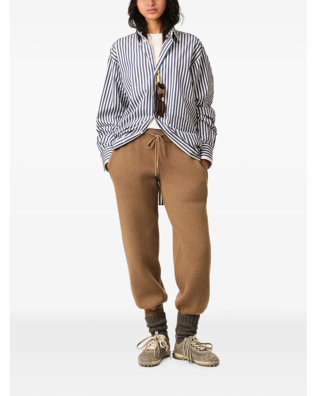 AMI Natural Wool Track Pants