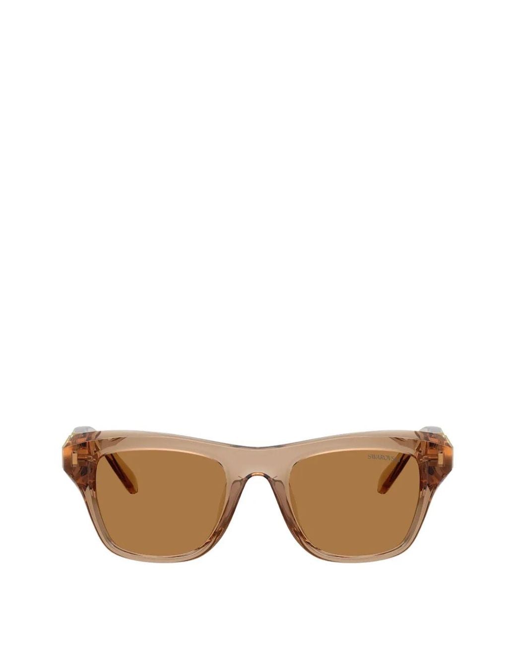 Swarovski Brown Crystal-Embellished Square-Frame Sunglasses