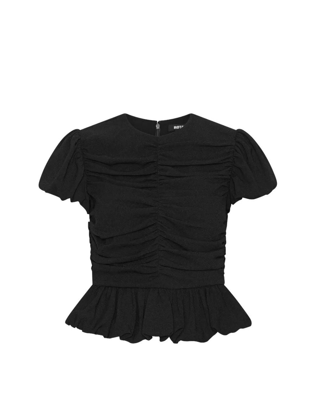ROTATE BIRGER CHRISTENSEN Black Haut À Manches Bouffantes