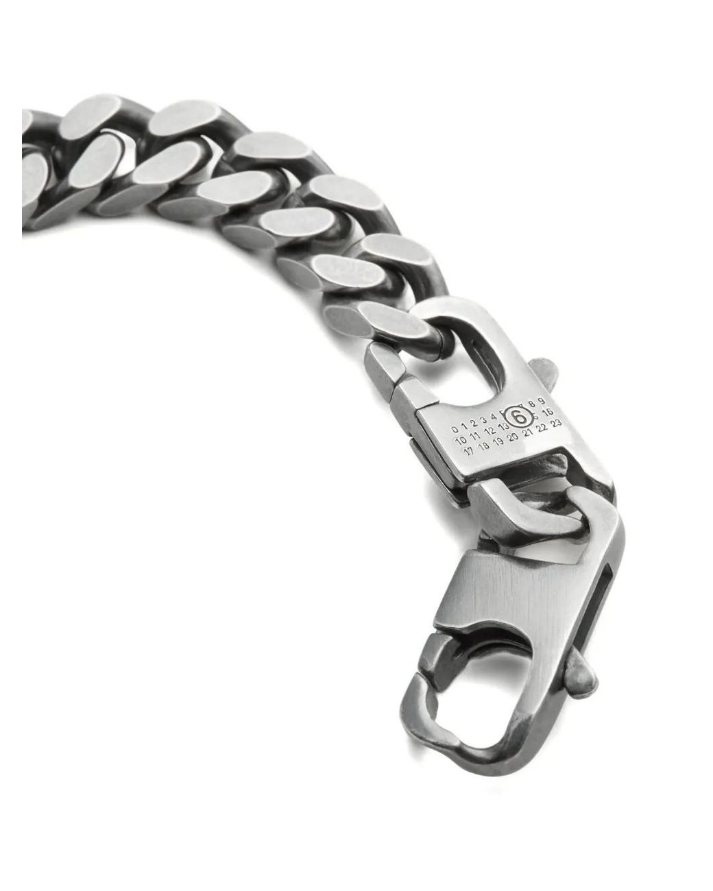 MM6 by Maison Margiela Black Burnished Chain Bracelet