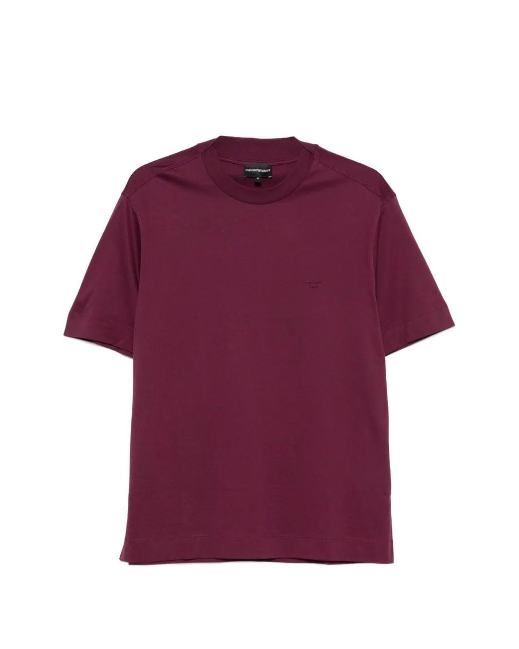 Emporio Armani Purple Jersey T-Shirt With Micro Eagle Embroidery for men