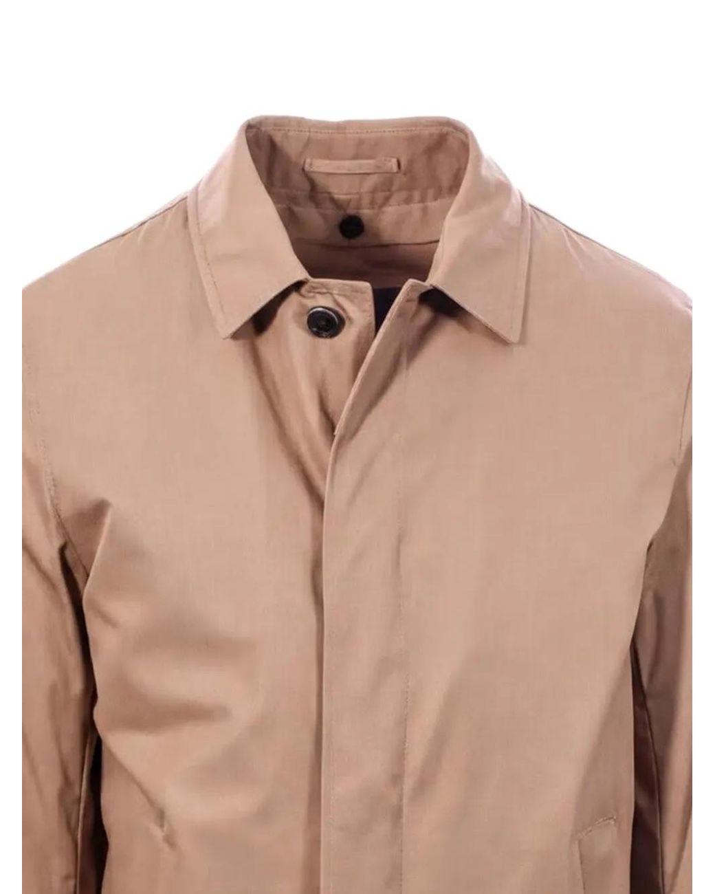 Herno Brown Single-Breasted Car Coat for men
