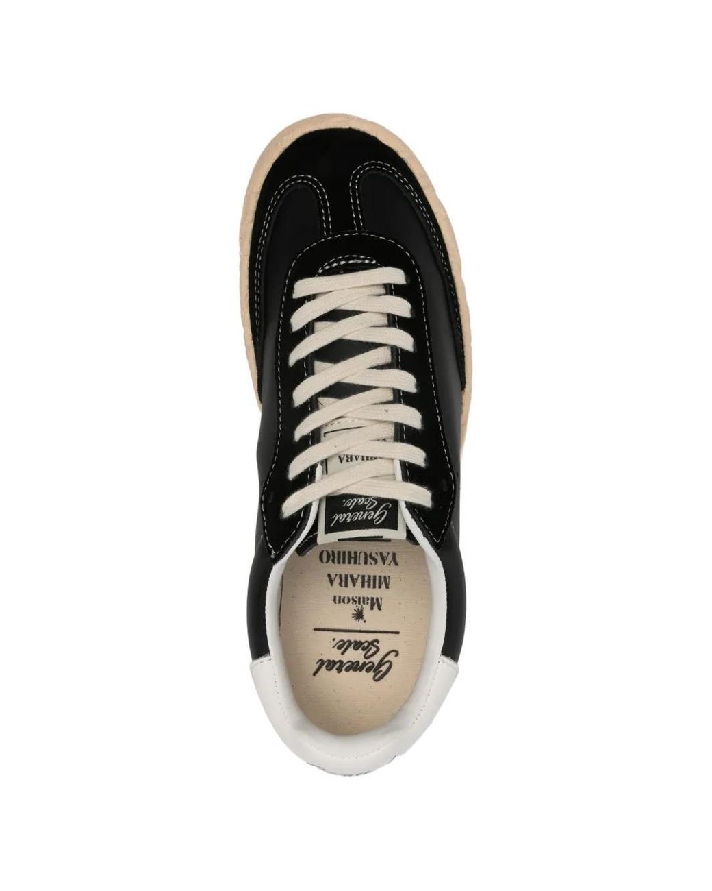 Maison Mihara Yasuhiro Black Francis Past Sole Mixed Material Low-Top Sneakers