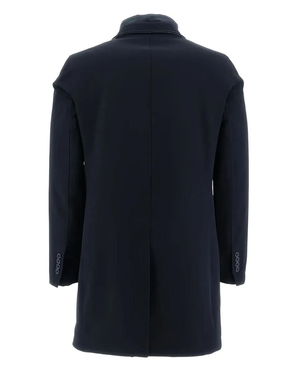 Herno Blue Single-Breasted Coat for men