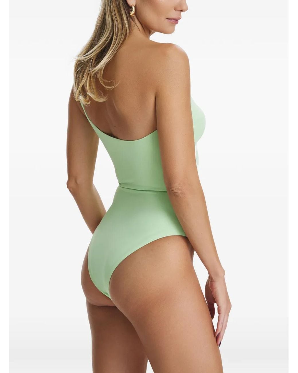 SOFIA ERHAN Green Rose One-Shoulder Strap Swimwear