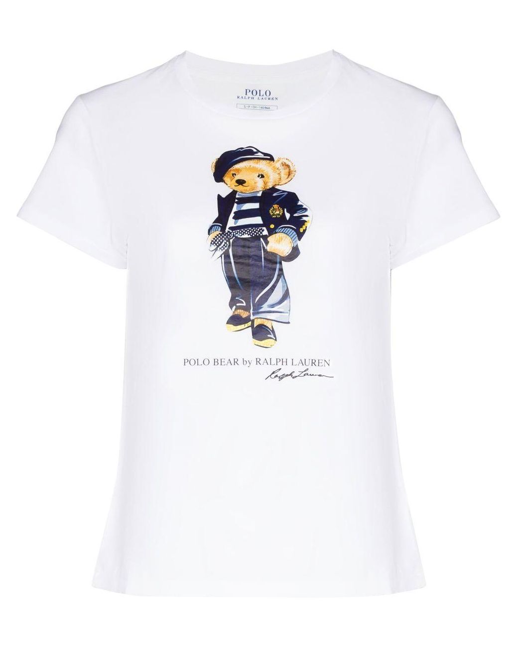 Polo Ralph Lauren Beret Polo Bear Print Cotton T-shirt in White | Lyst