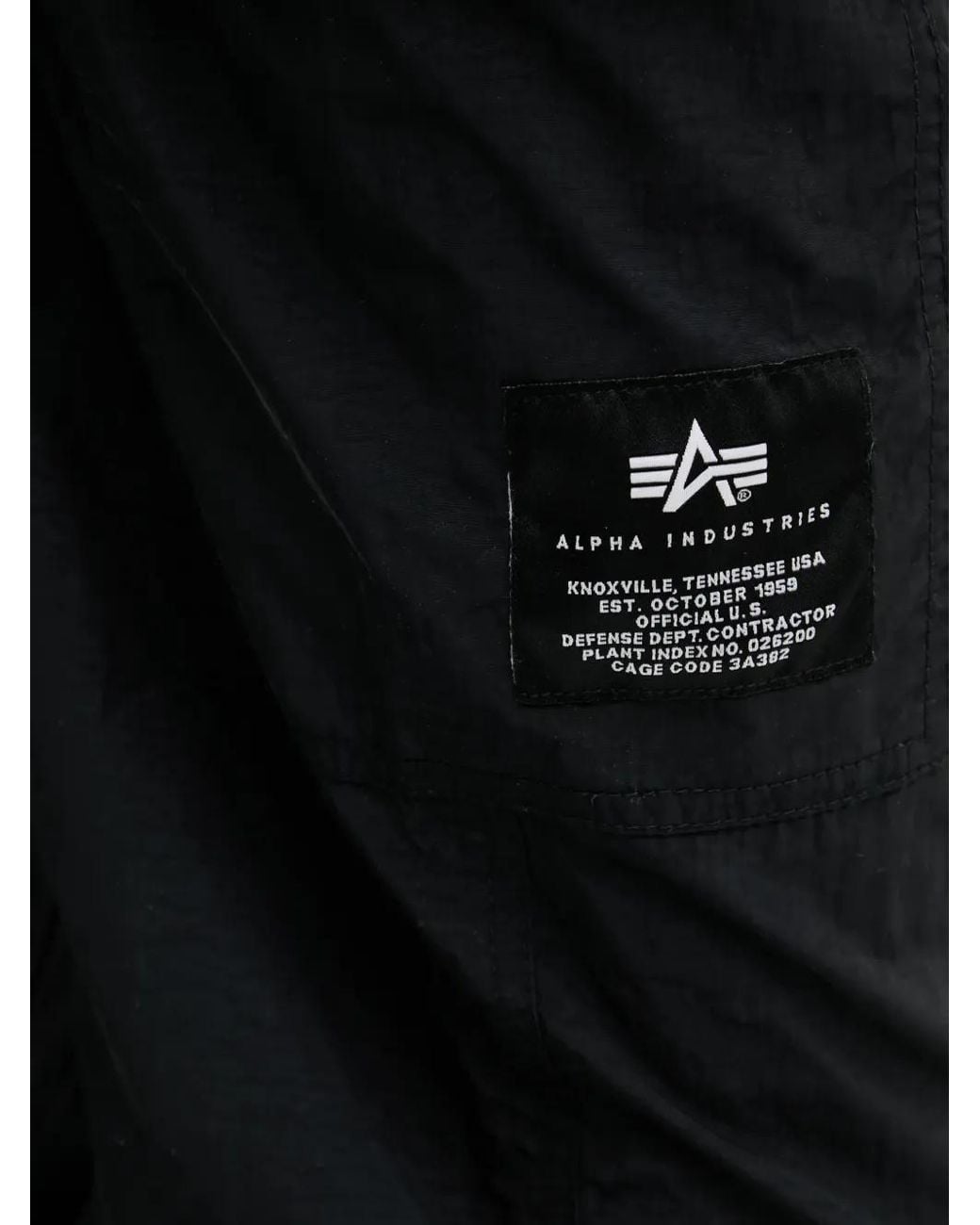 Alpha Industries Black Side-Pocket Track Pants for men