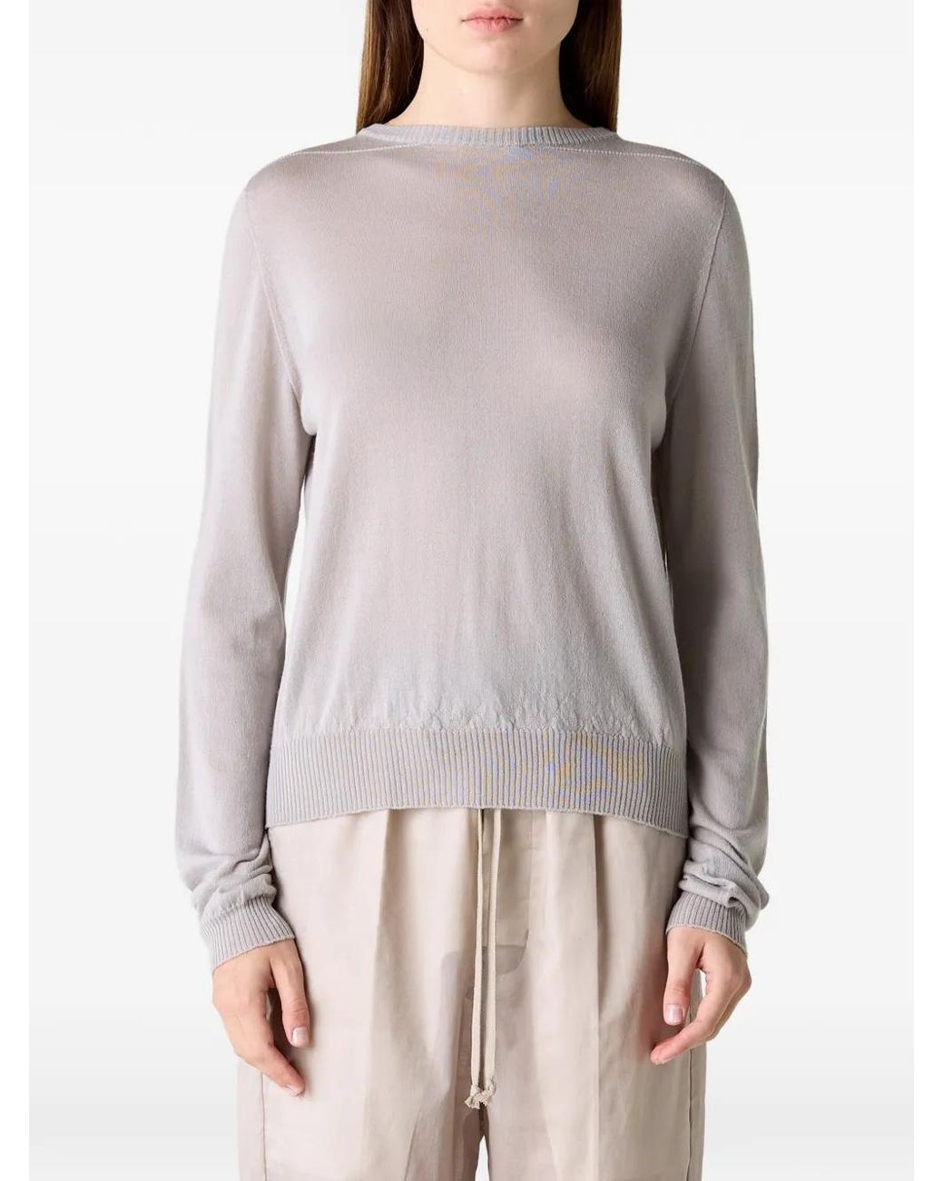 Rick Owens Gray Biker Level Sweater