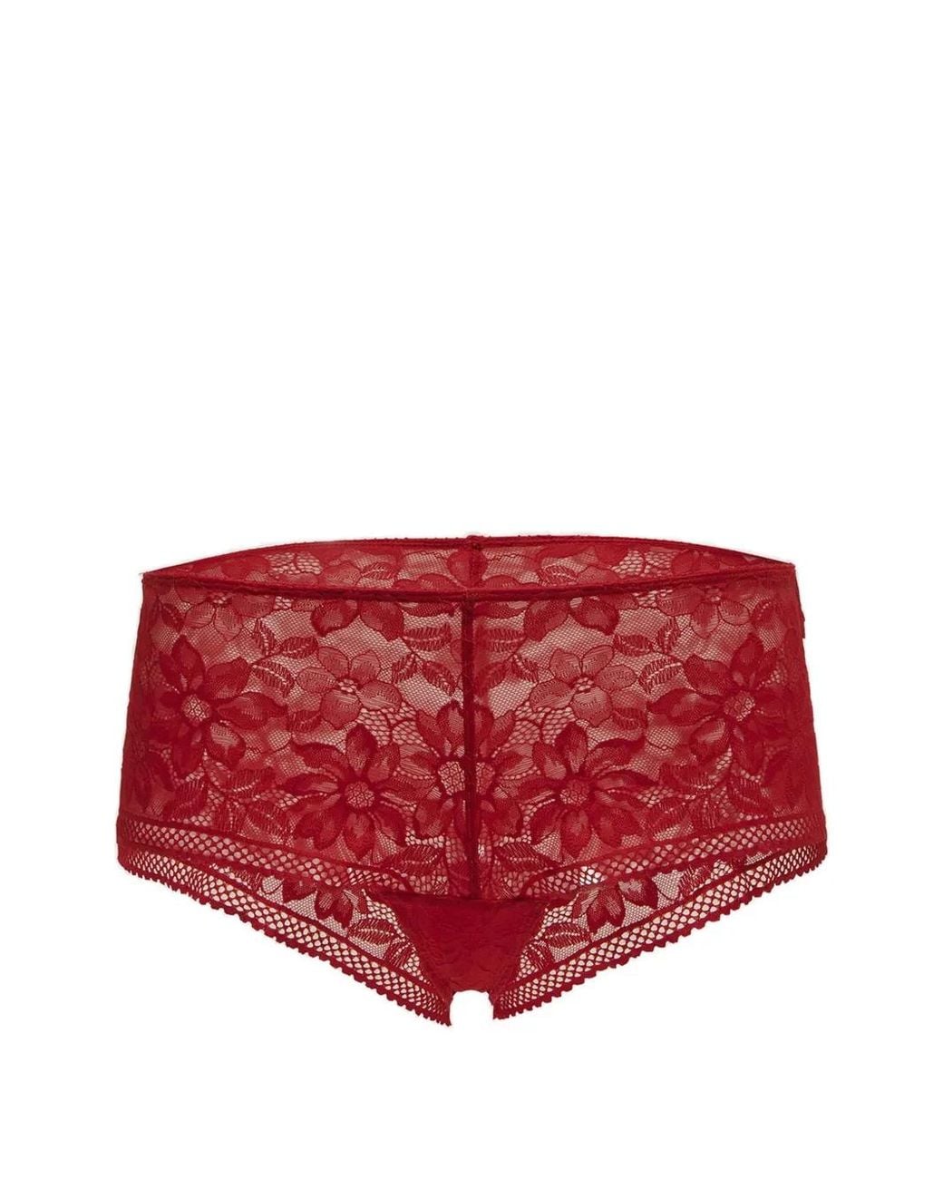 Wolford Red Floral-Lace Briefs