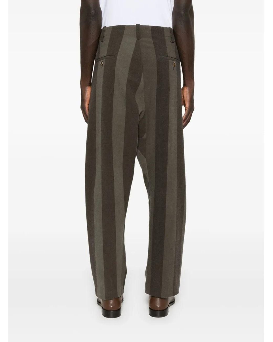 Uma Wang Black Striped Trousers for men