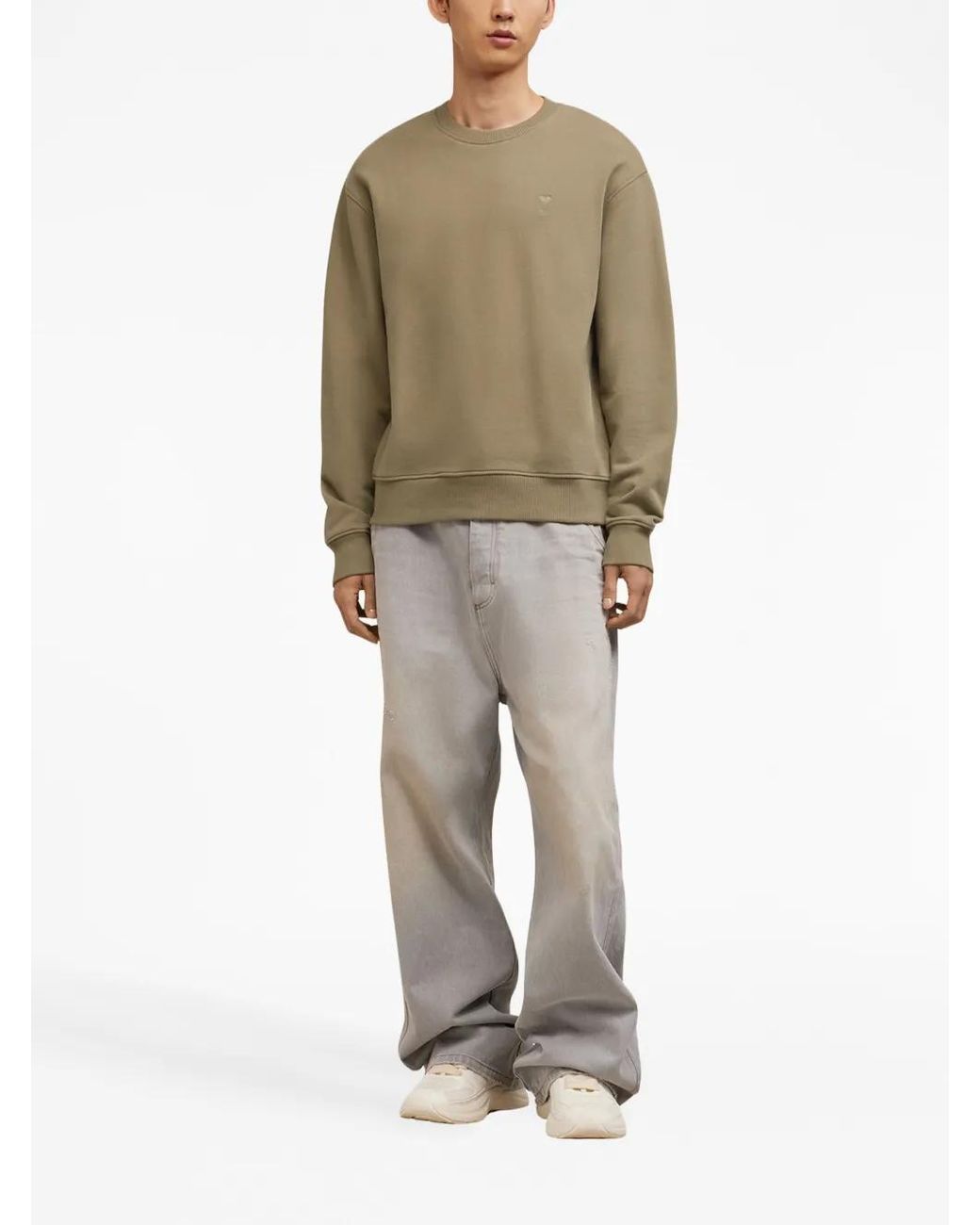 AMI Natural Neutral Ami De Coeur Organic-cotton Sweatshirt - Unisex - Organic Cotton/elastane
