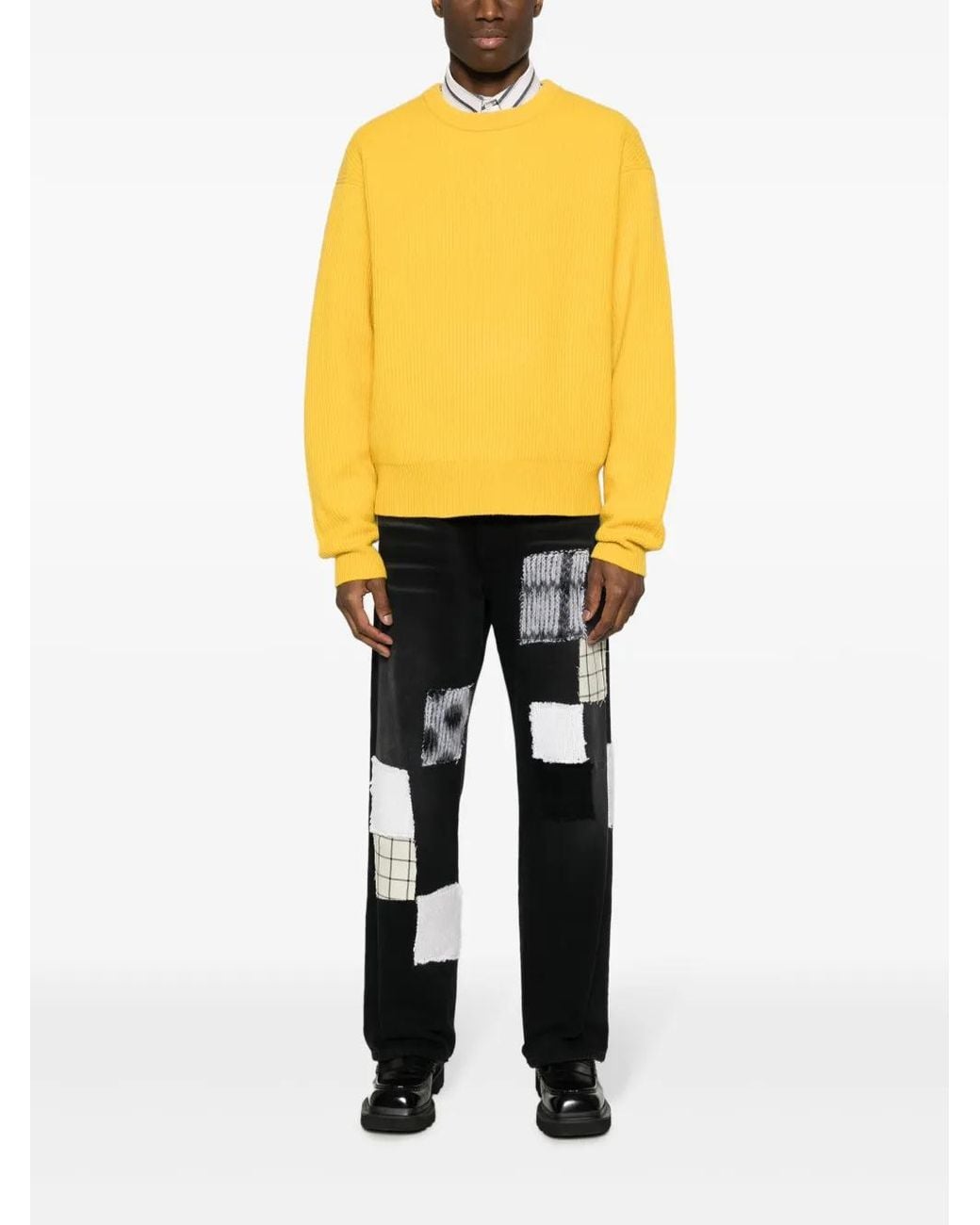 Marni Black Patchwork Denim Jeans for men