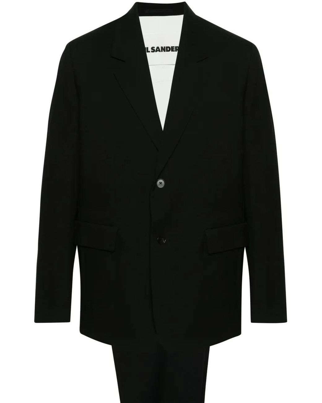 Jil Sander Black Single-Breasted Wool Suit for men