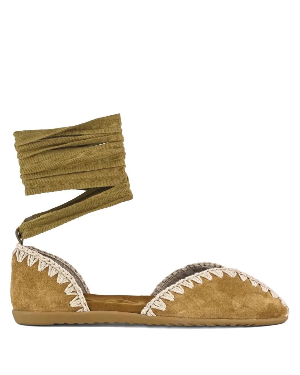 Mou Metallic Suede Ballet Flats