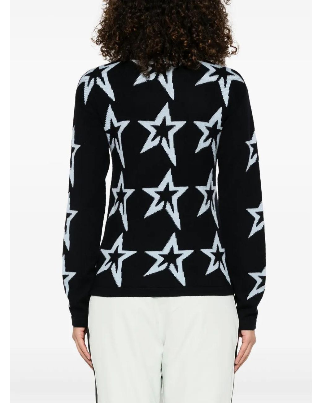 Perfect Moment Black Star Dust Wool Turtleneck Sweater