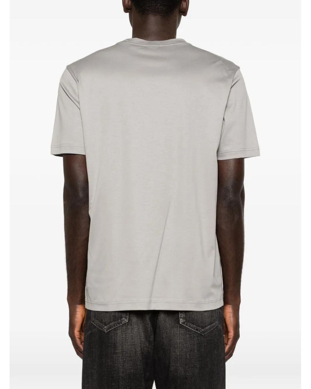 Boss Gray Geometric-Print T-Shirt for men