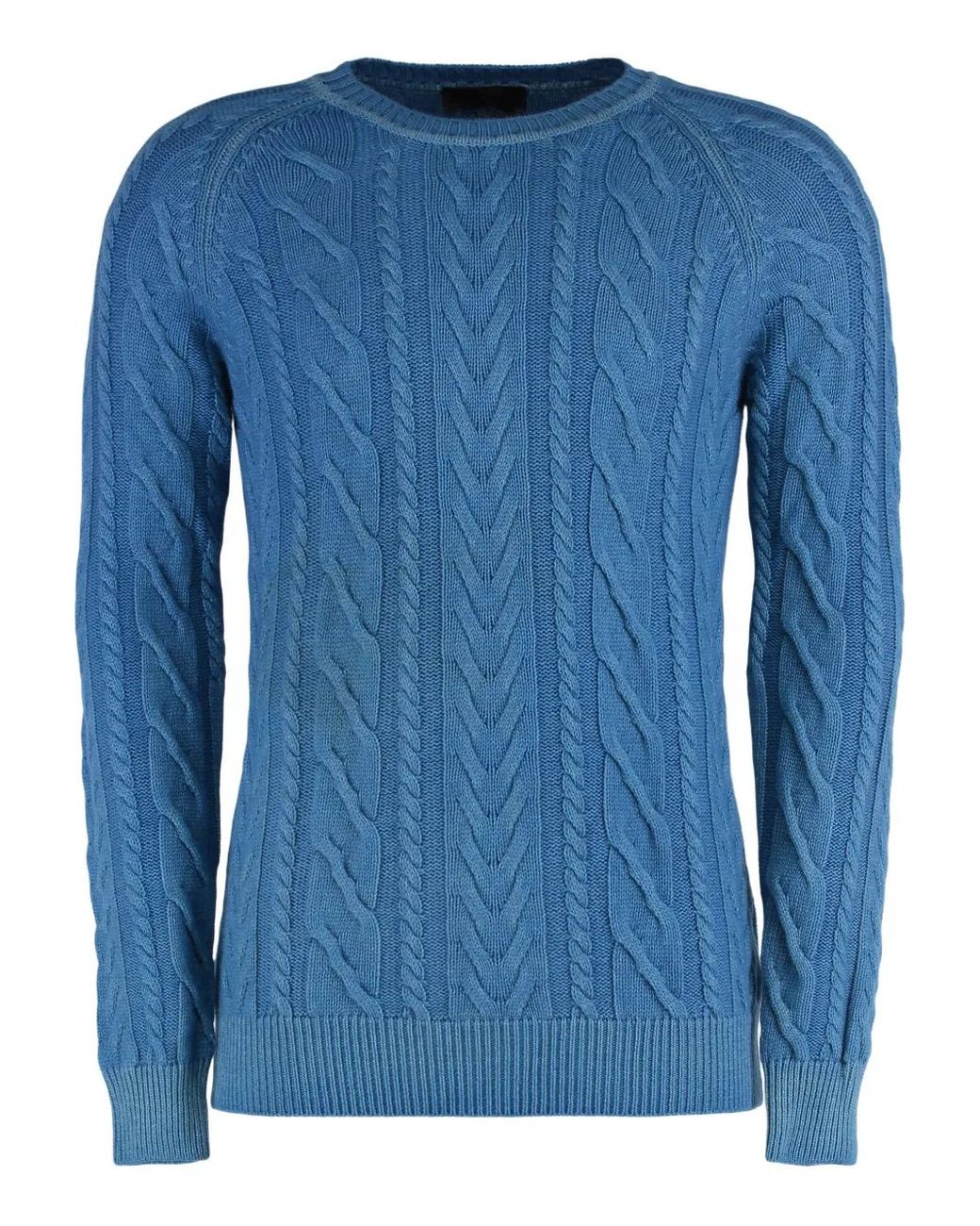 Moorer Blue Anselm-Ara Cable-Knit Sweater for men