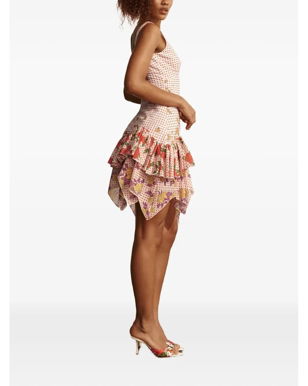Donde Esteban White Pajaritos Y Rosas Cotton Voile Mini Dress