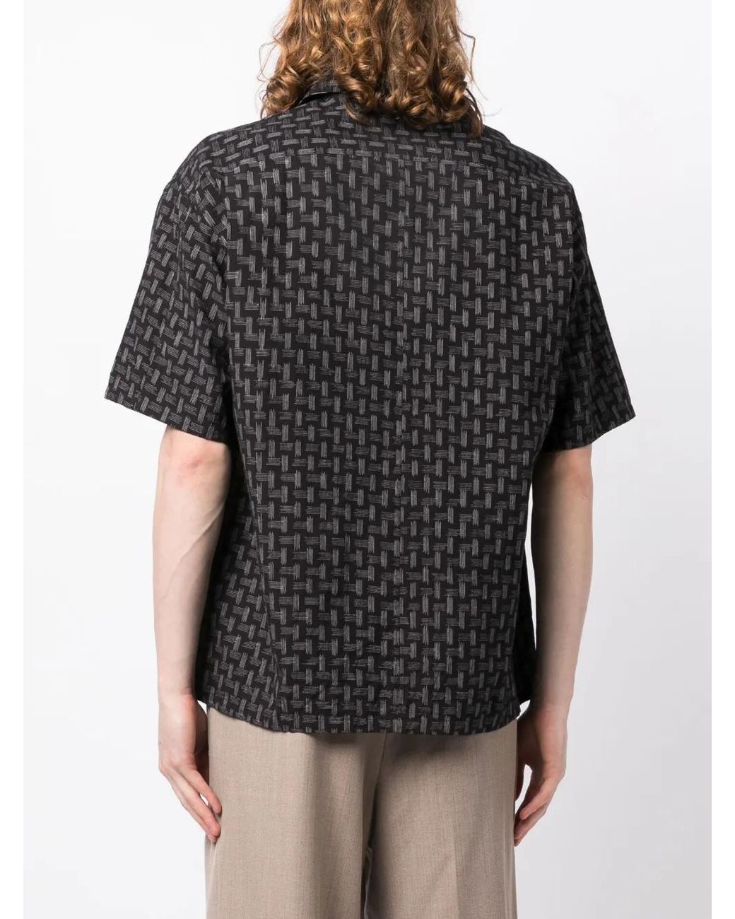 Visvim Black Graphic-Print Short-Sleeve Shirt for men
