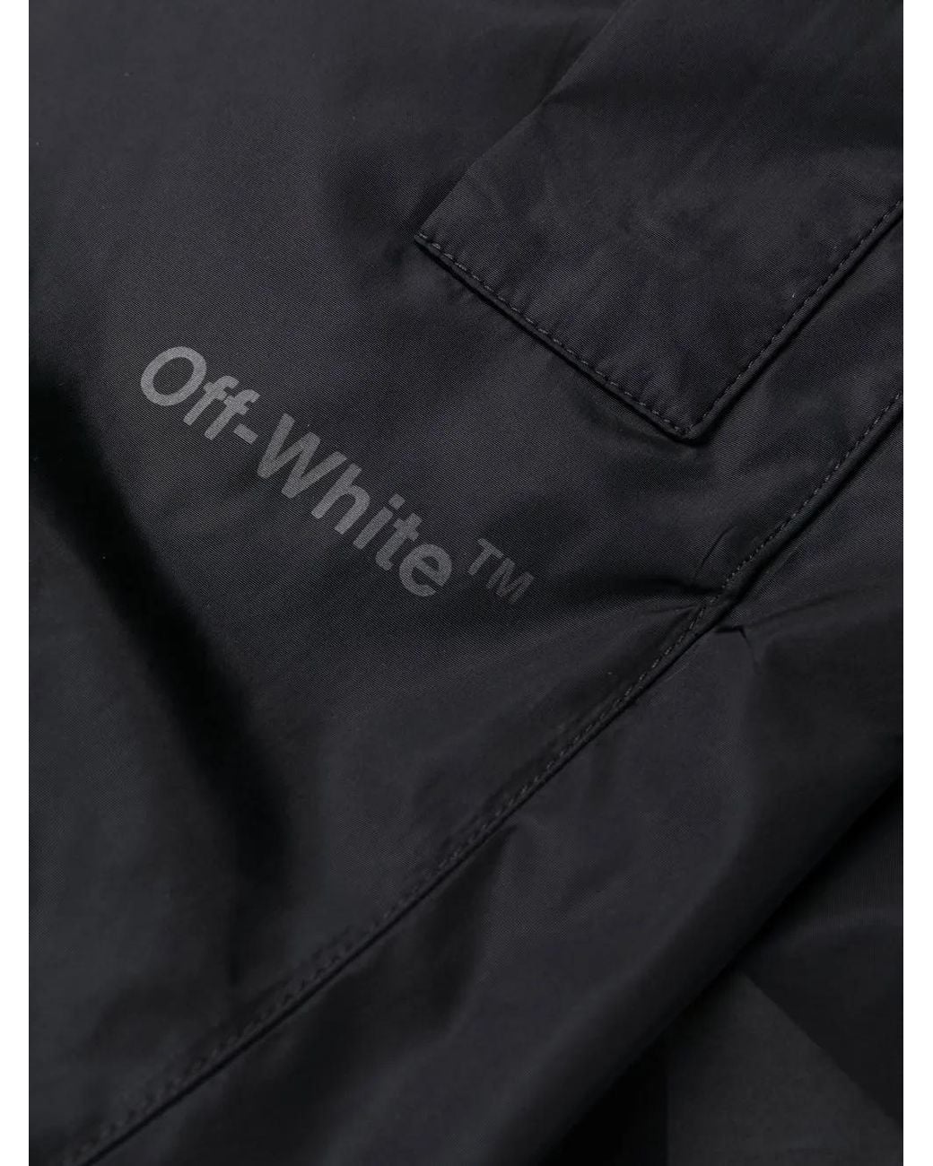 Off-White c/o Virgil Abloh Blue Logo-Print Elasticated Trousers