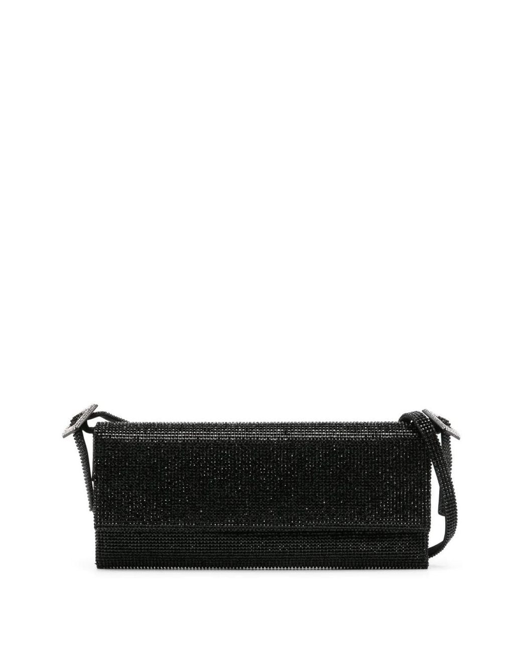 Benedetta Bruzziches Black Vittissima La Grande Crystal-Embellished Shoulder Bag