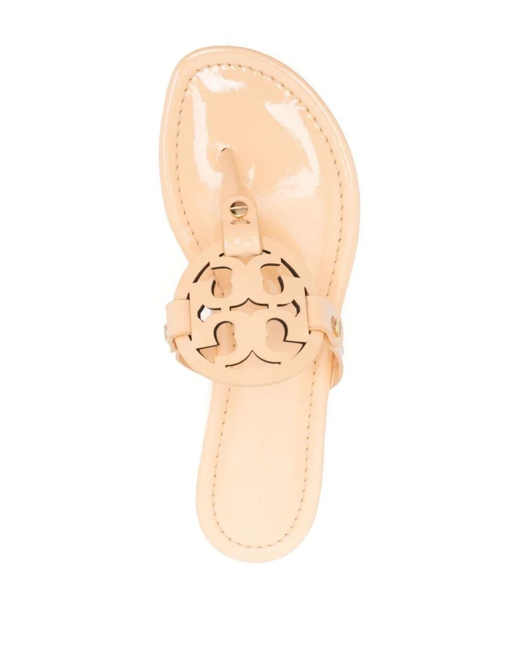 Tory Burch Natural 'Miller' Thong Sandal With Tonal Logo