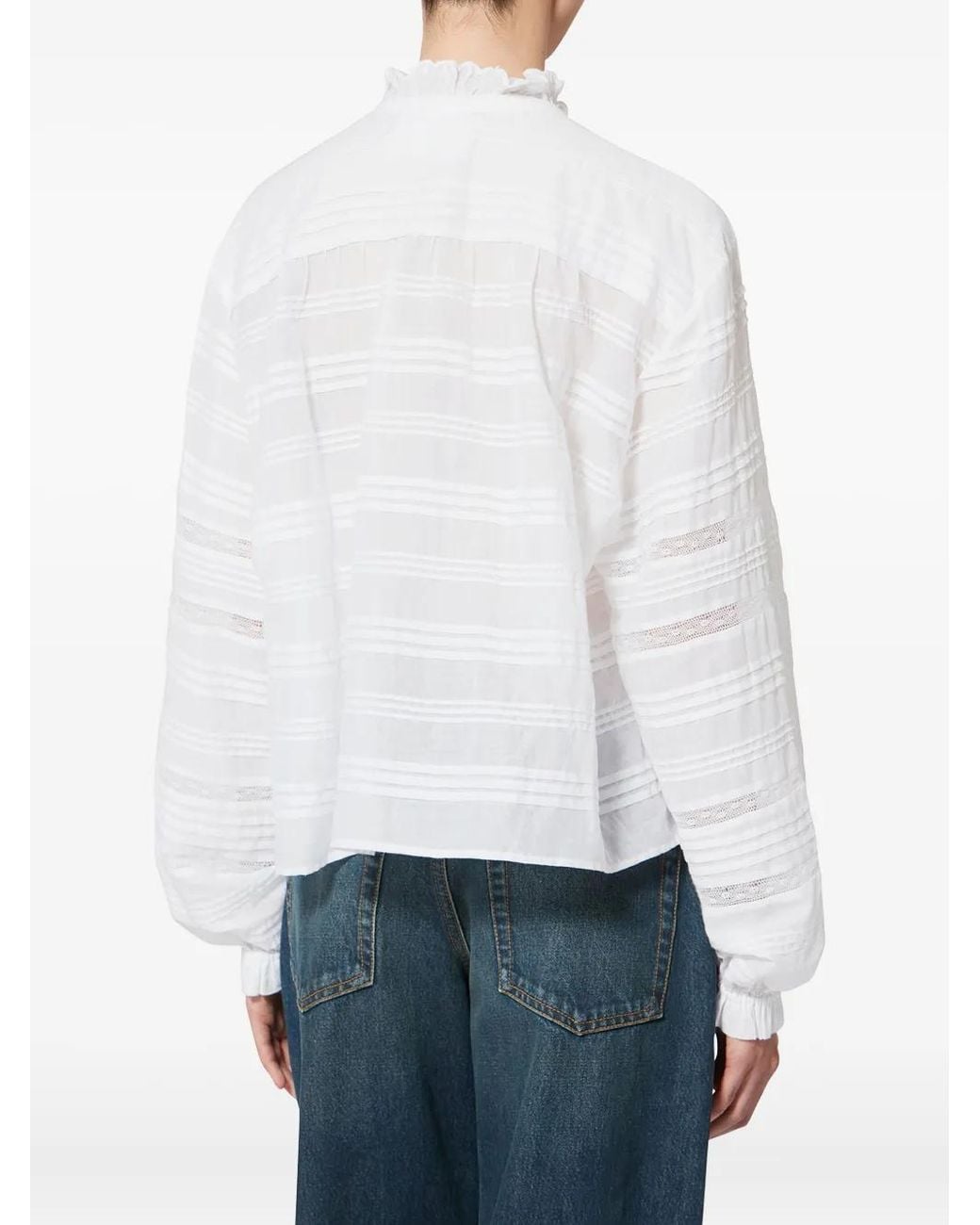 Isabel Marant White Peline Ruffled Shirt