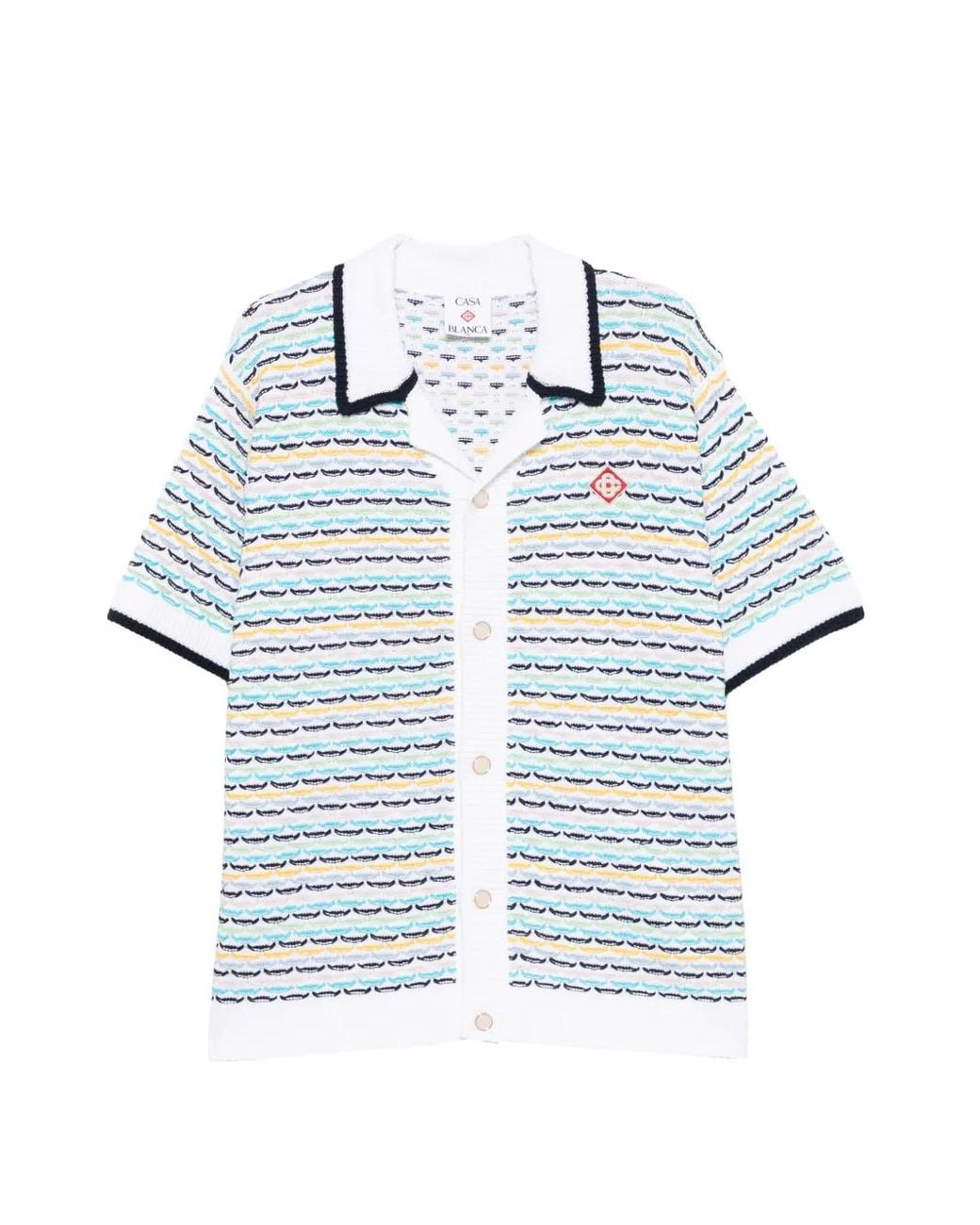 Casablanca Blue Chemise Imprimée À Boutonnière for men