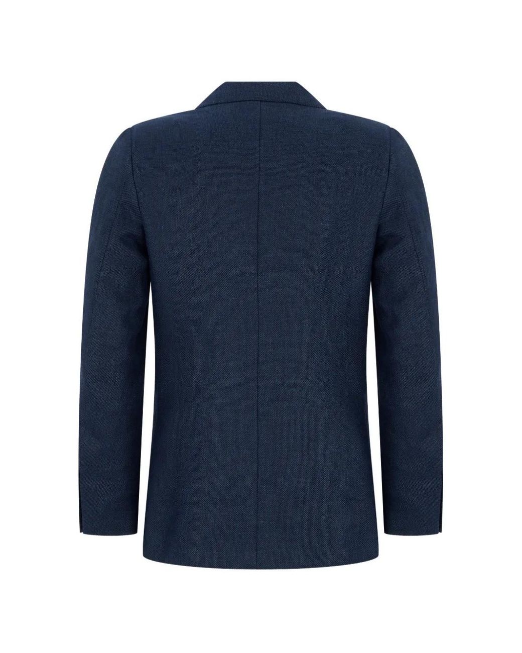 Zegna Blue Button Patch-Pocket Blazer for men