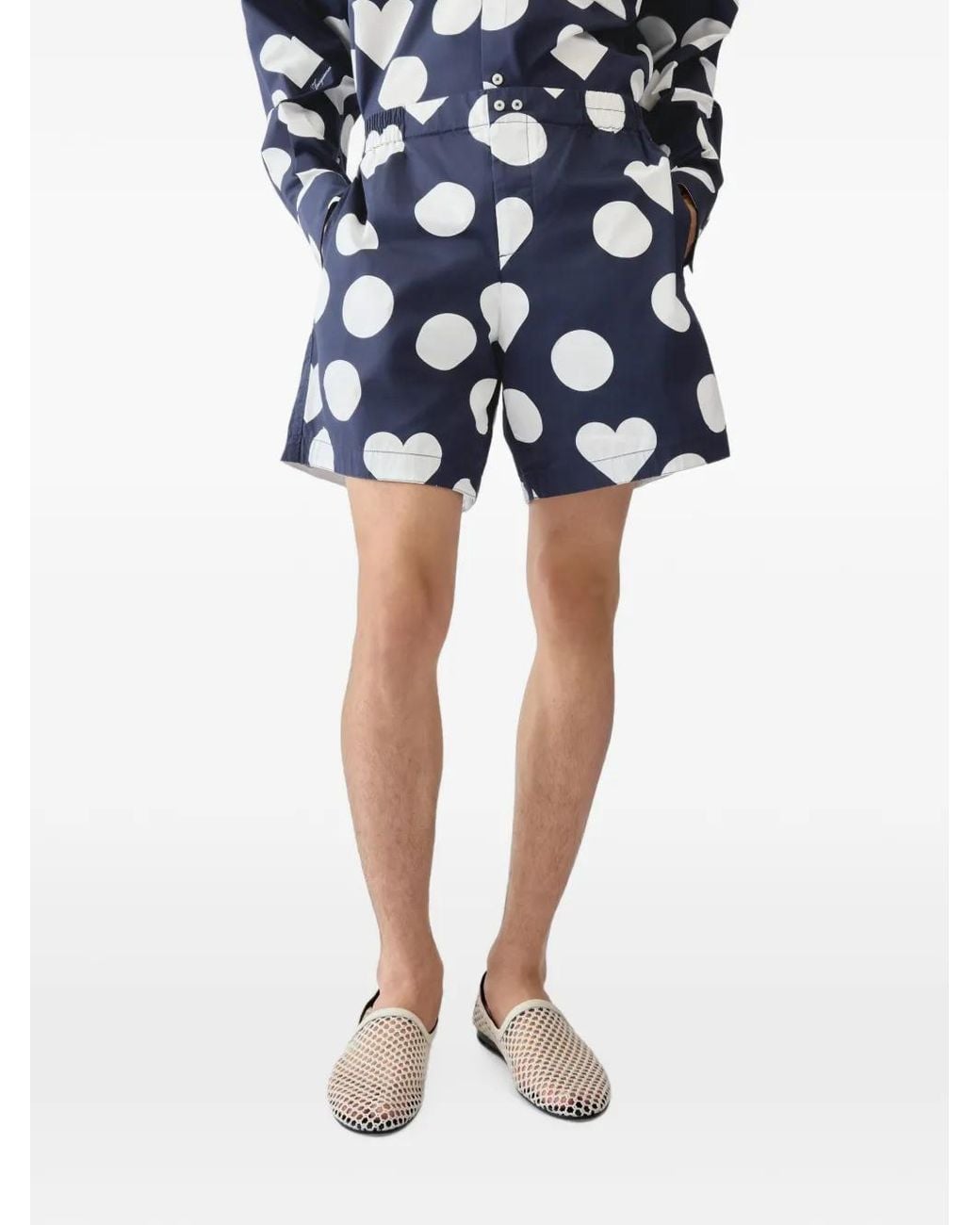Jacquemus Blue Calewith Dot-Print Shorts for men