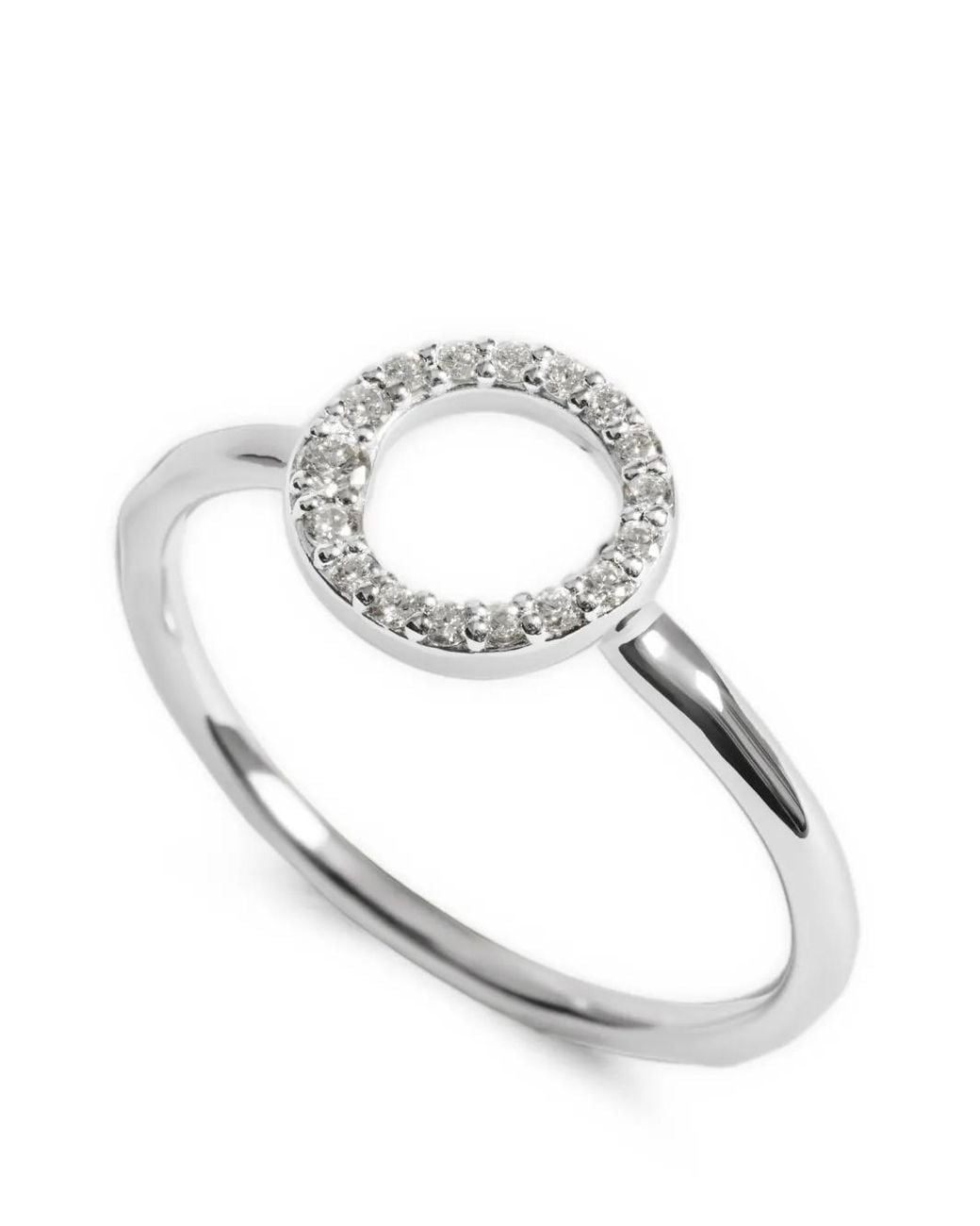 Monica Vinader White Riva Pavé Diamond Rings