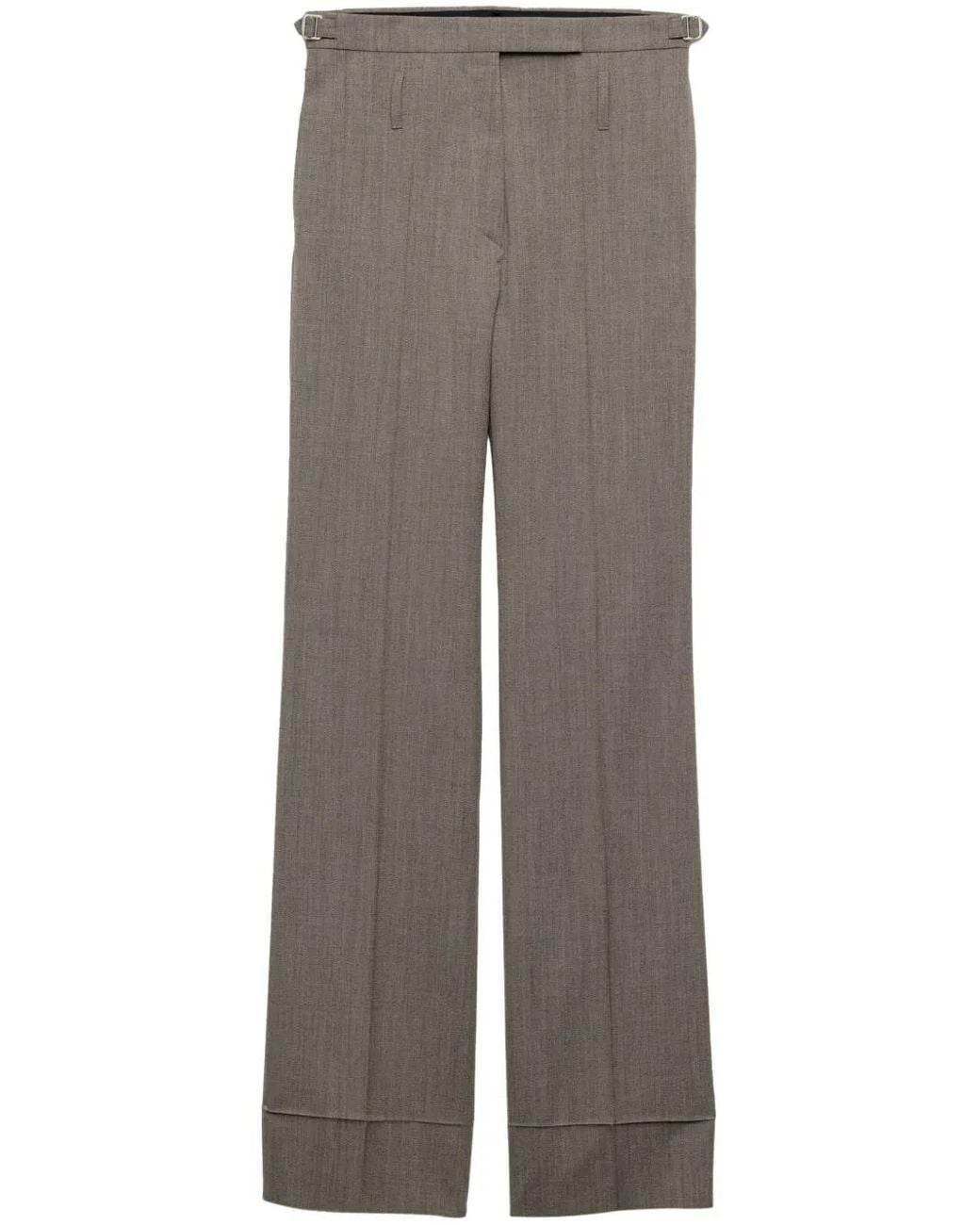 Prada Gray Belted Trousers