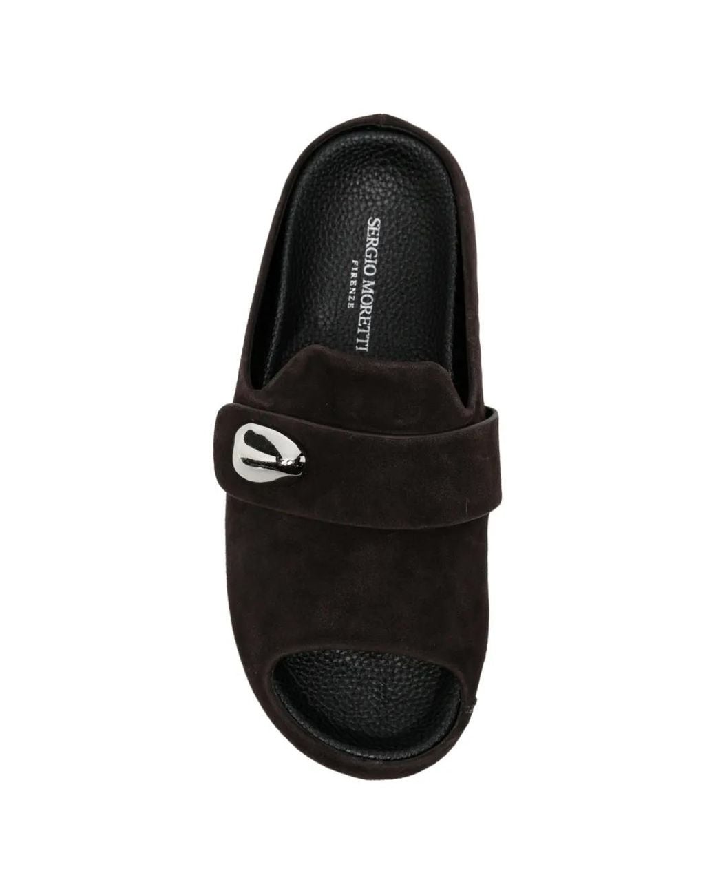 SERGIO MORETTI FIRENZE Black Embellished Open-Toe Sandals