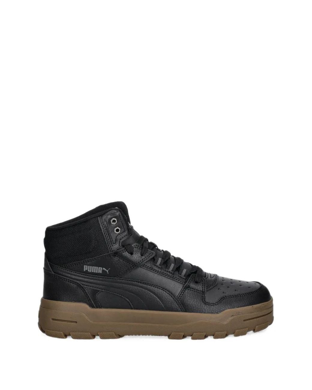PUMA Black Rebound Abrupt High-Top Panelled Sneakers for men
