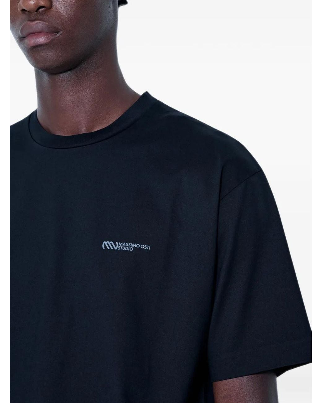 MOOS STUDIO Blue T-Shirt À Logo for men