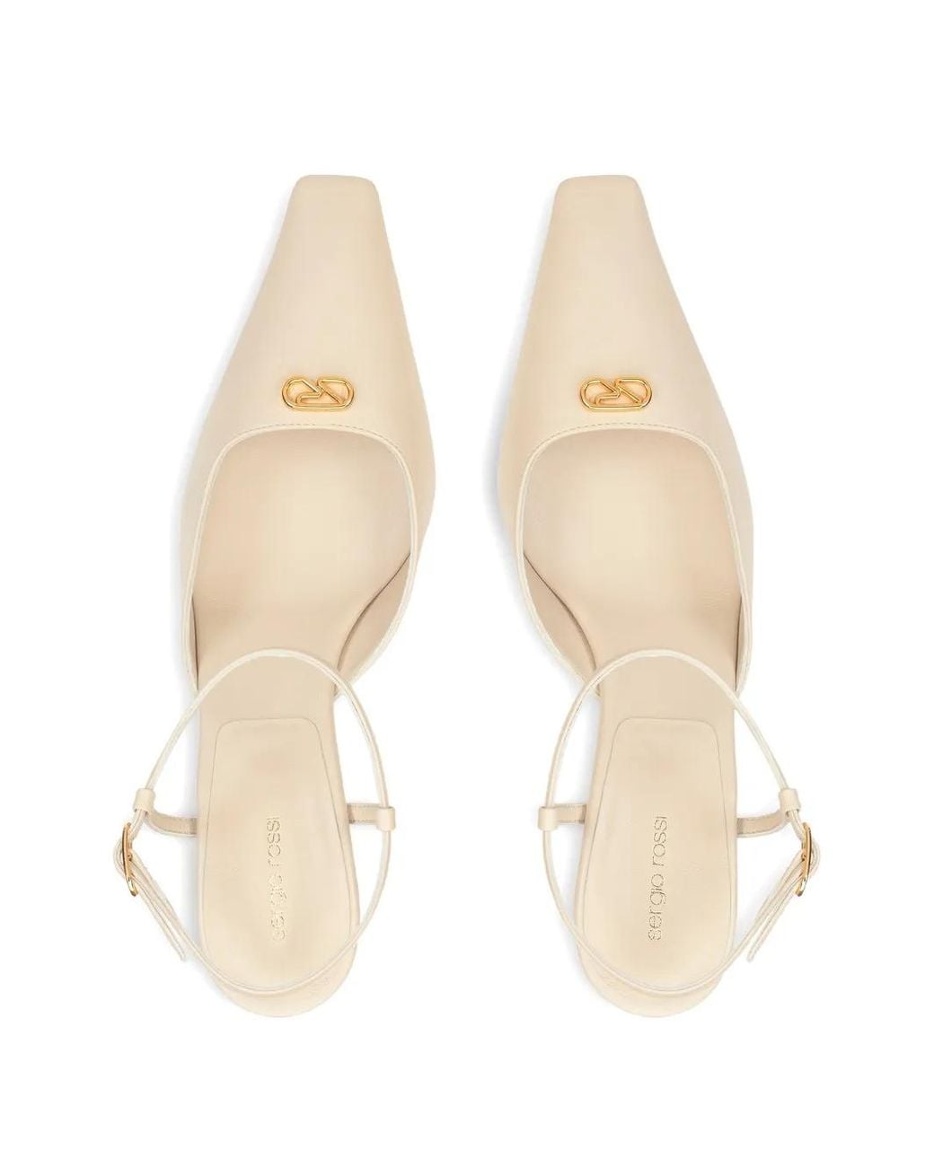 Sergio Rossi Natural Surge Ankle-Strap Logo Pumps