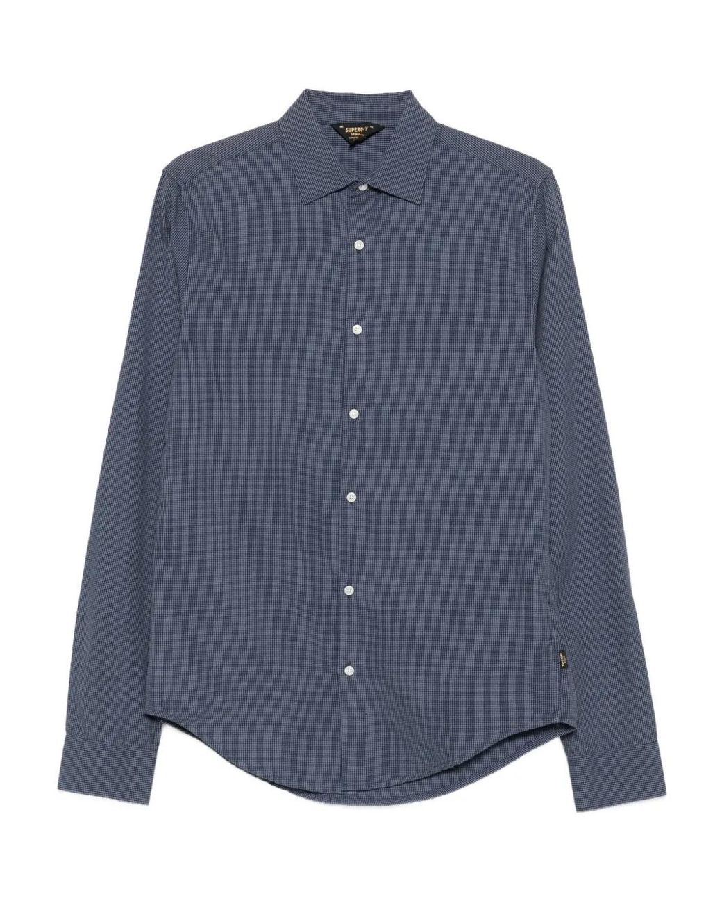 Superdry Blue Button-Up Cotton Shirt for men