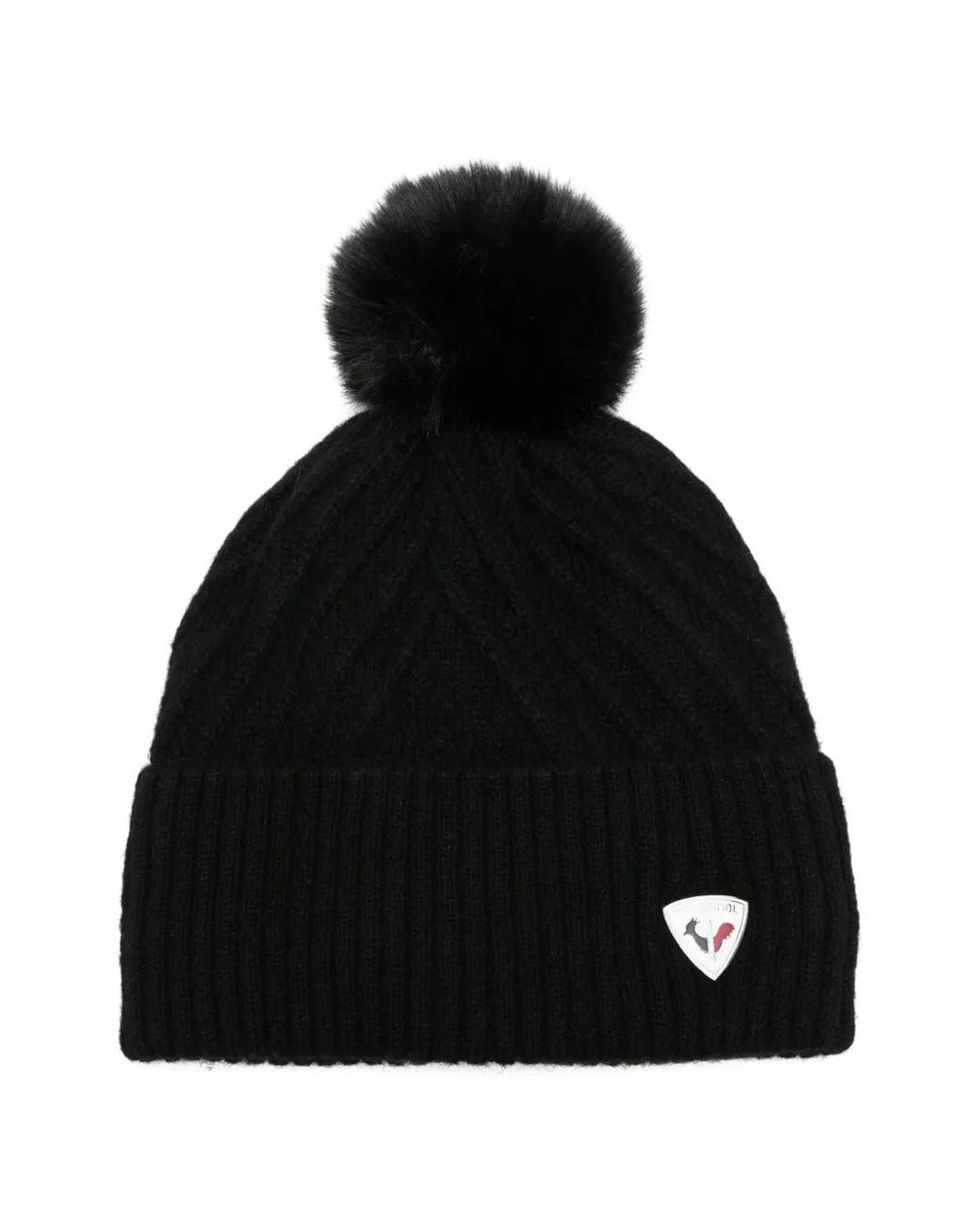 Rossignol Black Sara Cable-Knit Pom-Pom Beanie