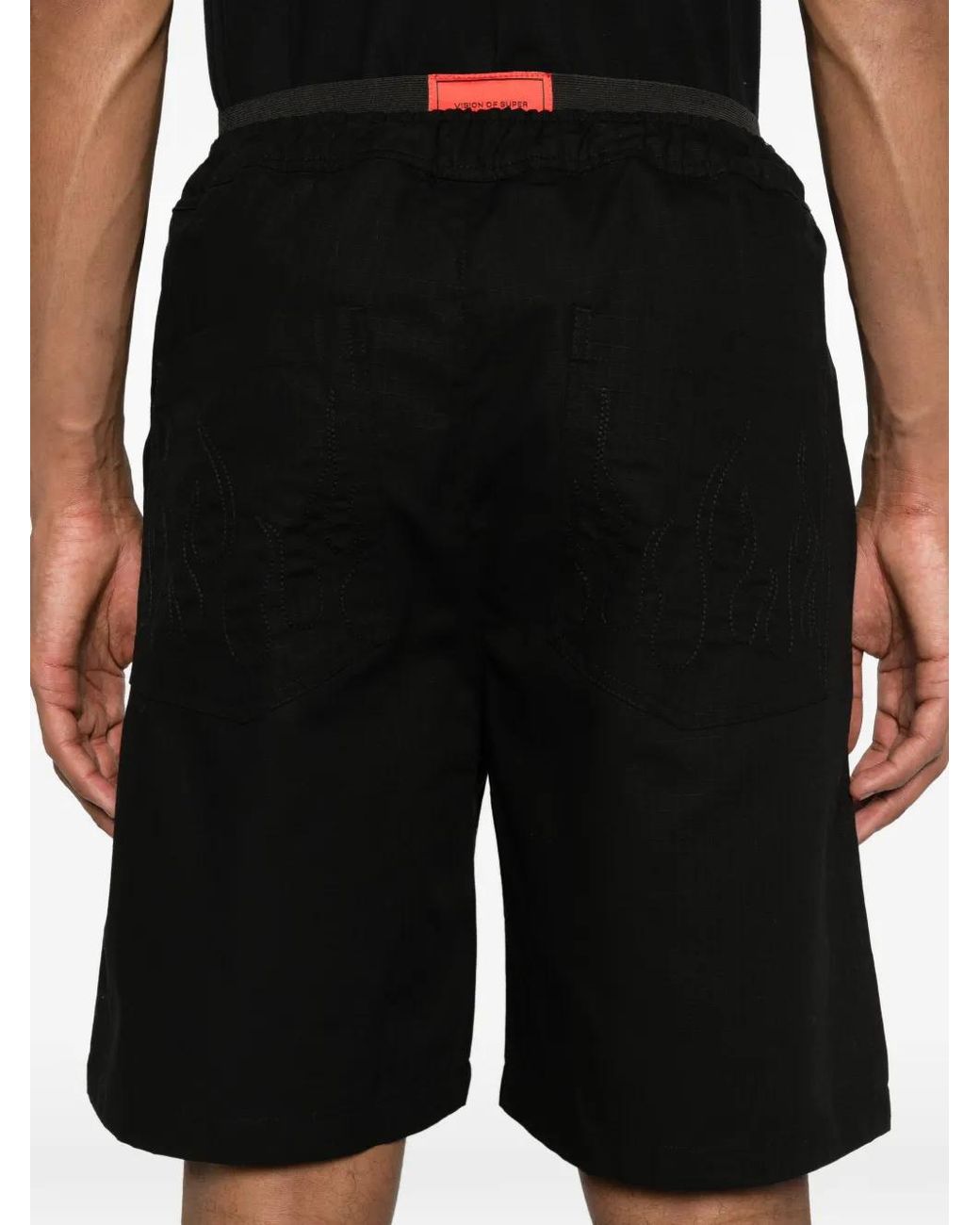 Vision Of Super Black Elasticated-Waistband Shorts for men