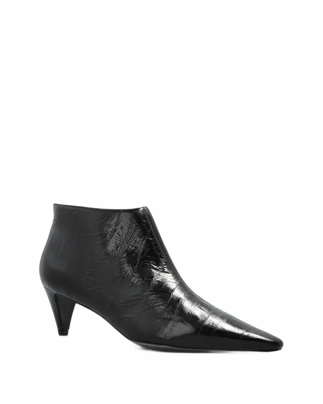 Black Suede Studio Black Kora Leather Ankle Boots