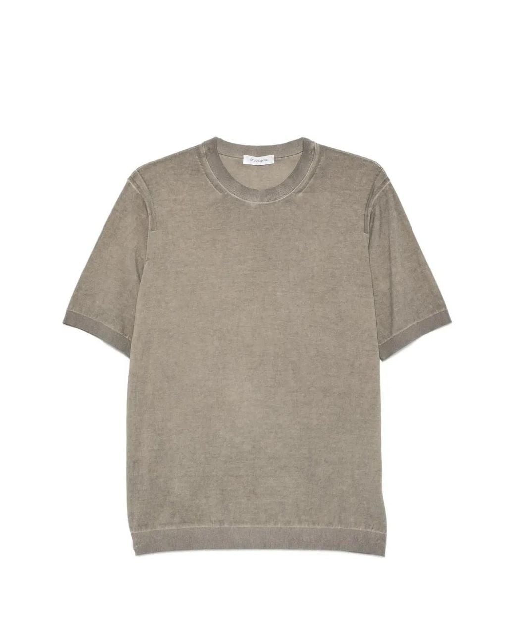 Kangra Gray Faded-Effect Short-Sleeve Sweater for men
