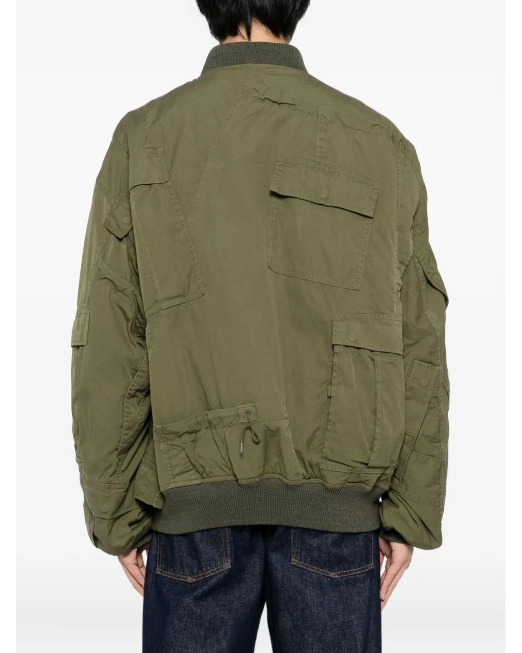 Junya Watanabe Green Multi-Pocket Bomber Jacket for men