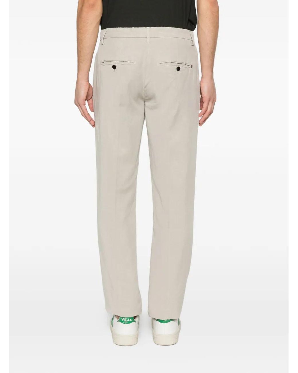 Dondup White Belt-Loops Trousers for men