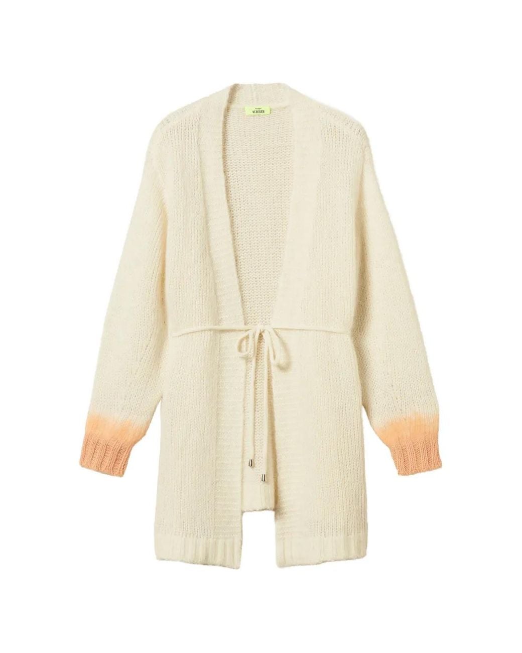 Twinset White Myfo Two-Tone Wool Blend Cardigan