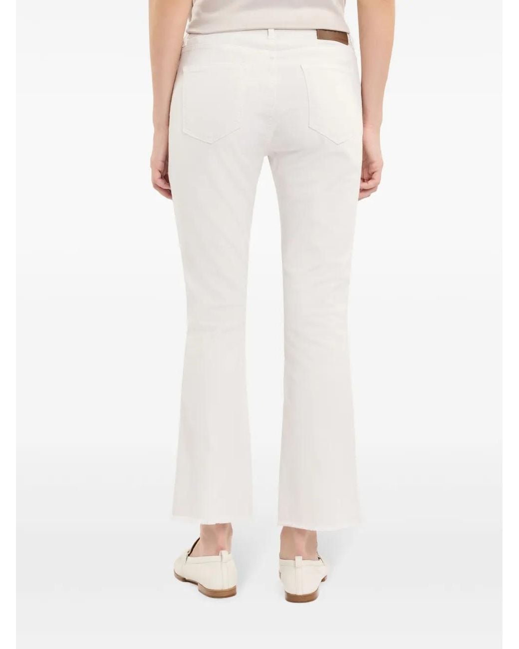 Fay White Cropped Jeans
