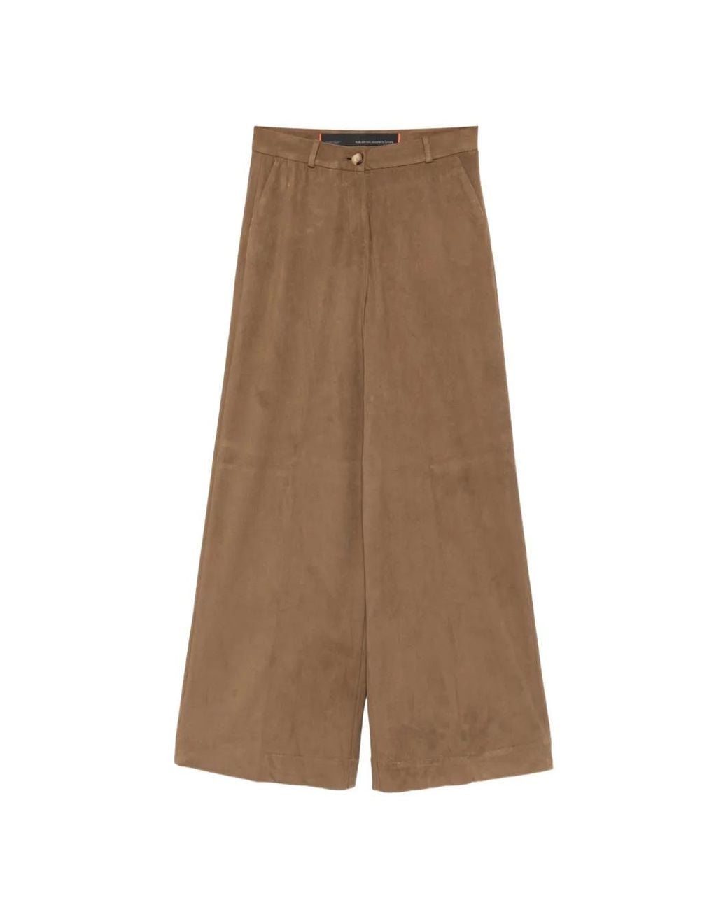 Rrd Natural Suede-Effect Wide-Leg Trousers