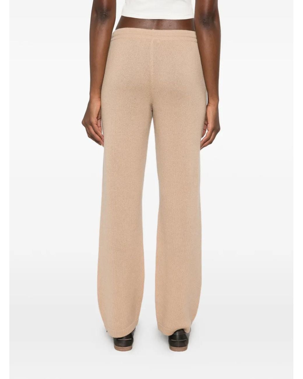 Sporty & Rich Natural Ivana Logo-Embroidered Track Pants