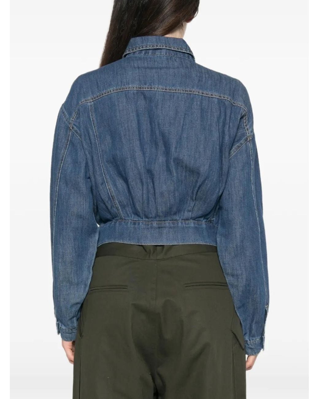 Chaqueta Vaquera Corta Con Cinturón Jijil de color Blue